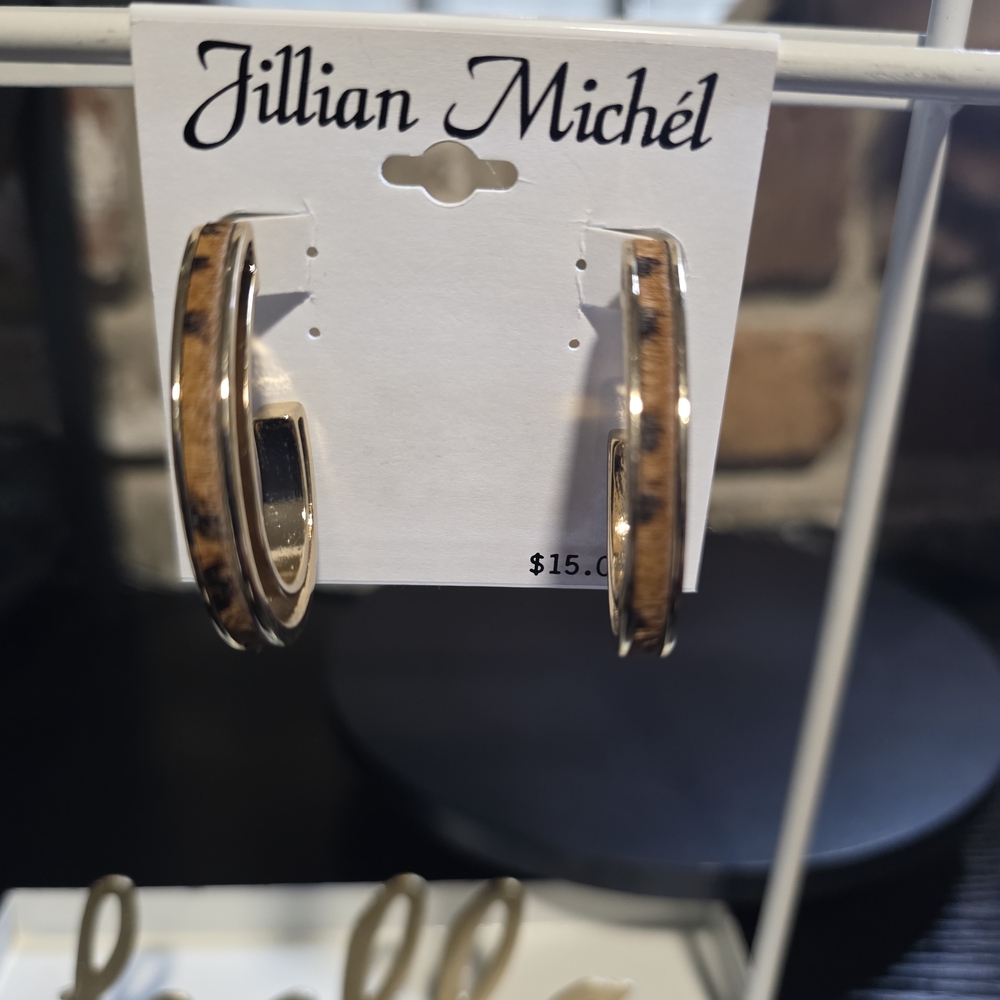 Jillian Michel Animal Print Hoop Earrings